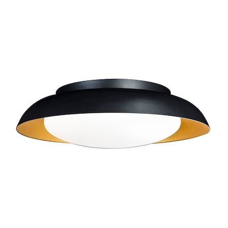 Dweled Taurus 18in LED Flush Mount 3-CCT 2700K-3000K-3500K Set to 3000K in Black Gold FM-491